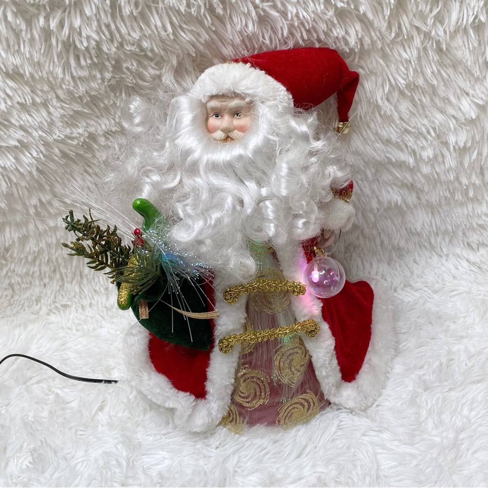 Father Christmas Santa Fiber Optic Lighted Christmas Tree Topper